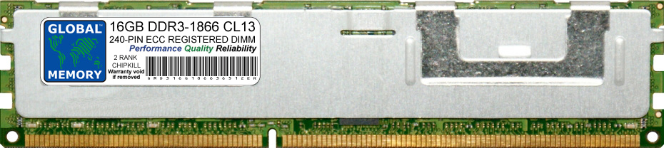 16GB DDR3 1866MHz PC3-14900 240-PIN ECC REGISTERED DIMM (RDIMM) MEMORY RAM FOR FUJITSU SERVERS/WORKSTATIONS (2 RANK CHIPKILL)